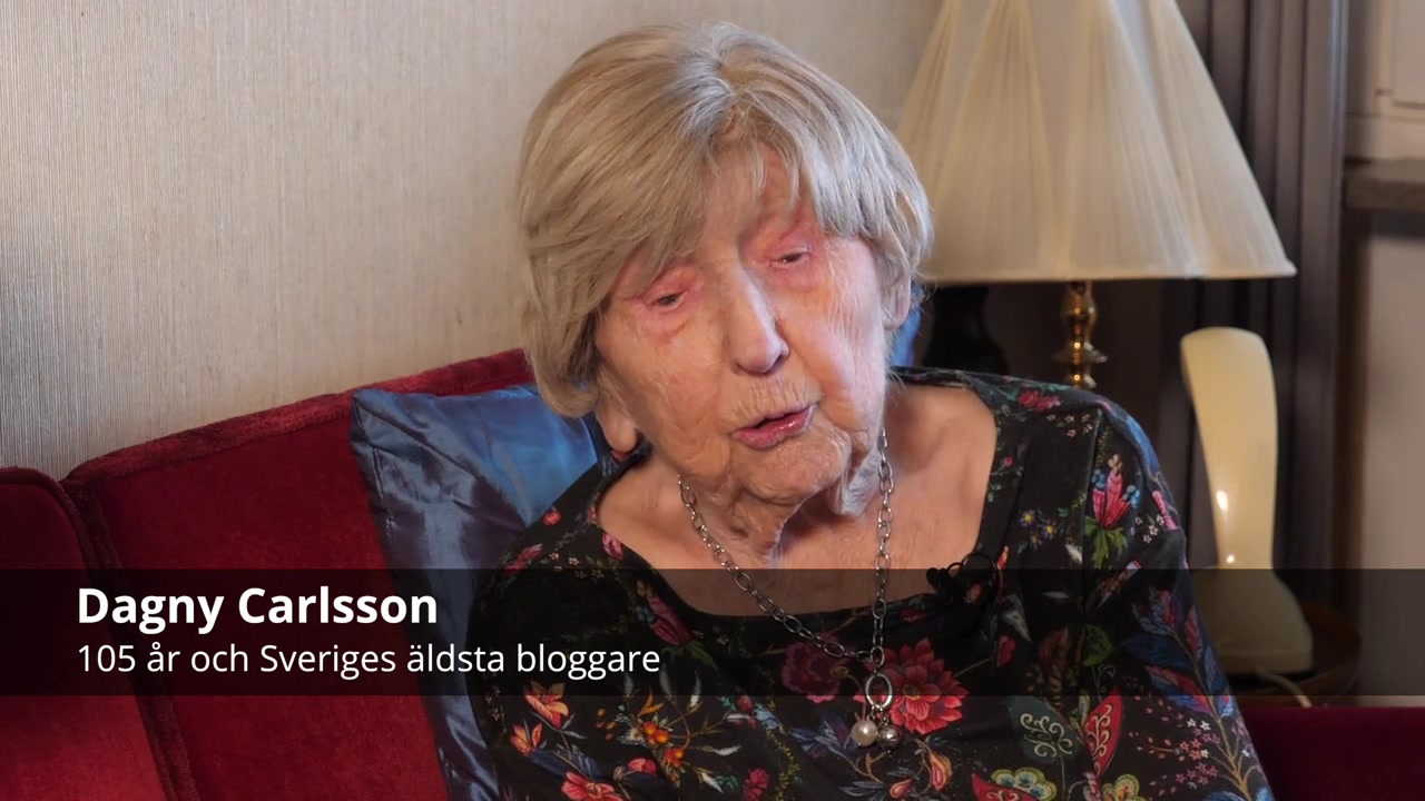 Dagny Carlsson, 105 år och Sveriges äldsta bloggare SKR Play